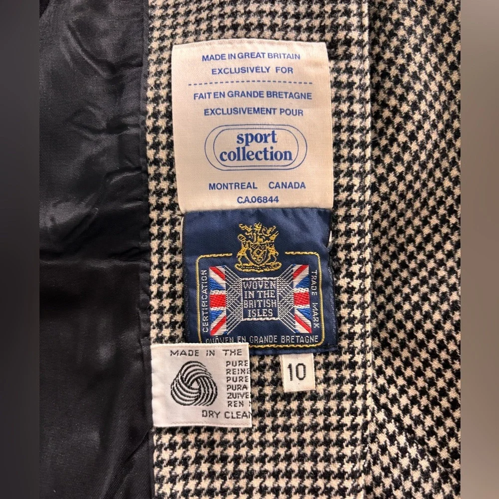 Vintage Women's Wool Houndstooth Blazer - Picture 8 of 13